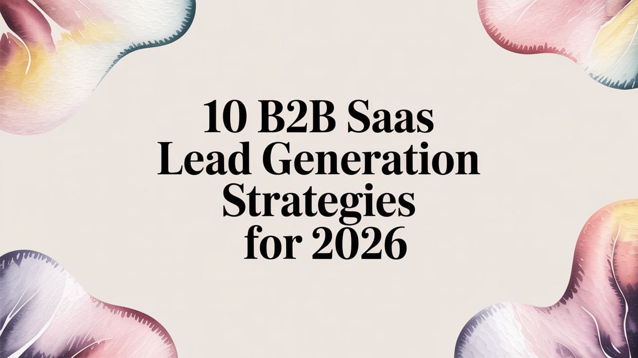Featured image for: 10 B2B SaaS Lead Generation Strategies for 2026