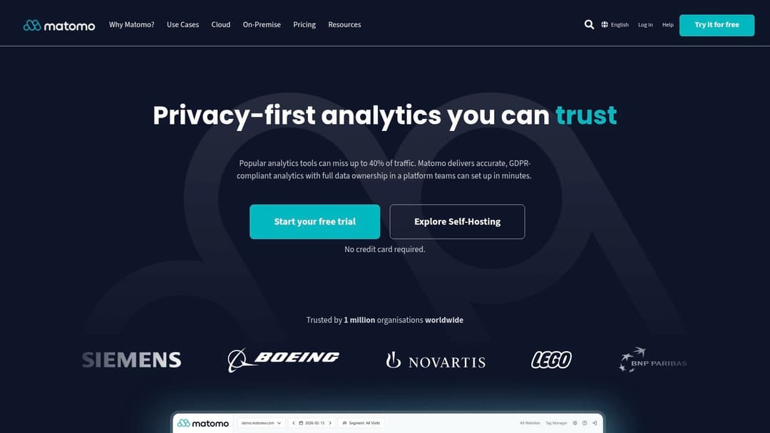 Matomo Cloud and On-Premise