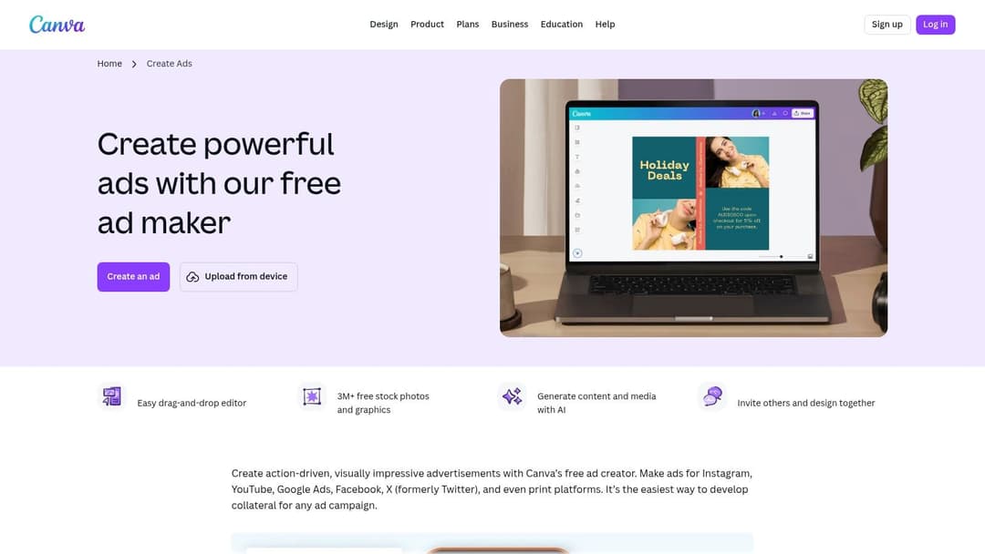 Canva Ad Maker Interface
