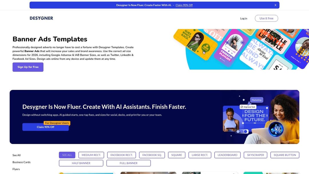 Desygner Ad Templates Interface