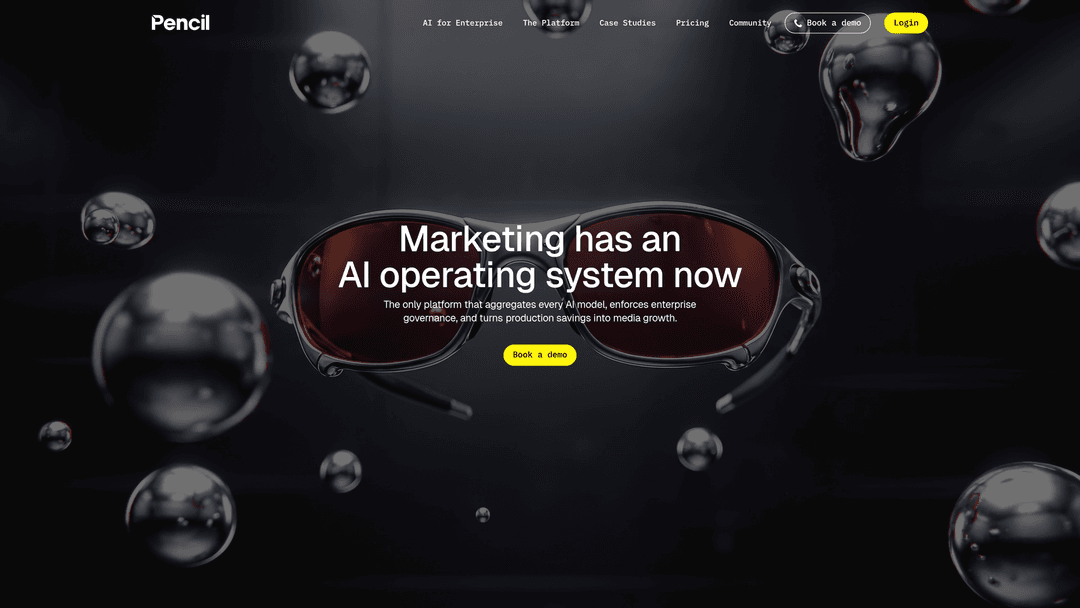 Screenshot of Pencil website