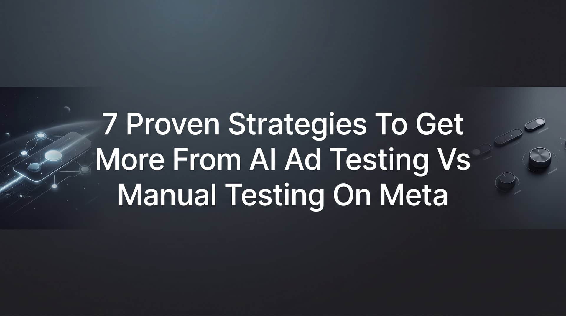 7 Proven Strategies to Get More From AI Ad Testing vs Manual Testing on Meta