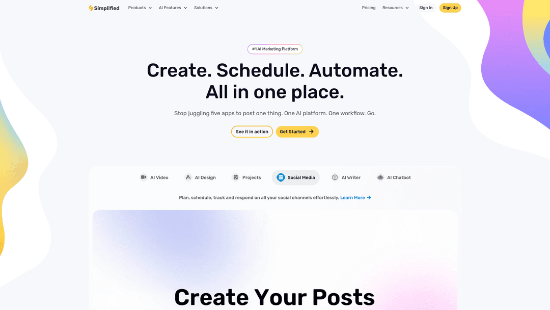 Screenshot of Simplified website