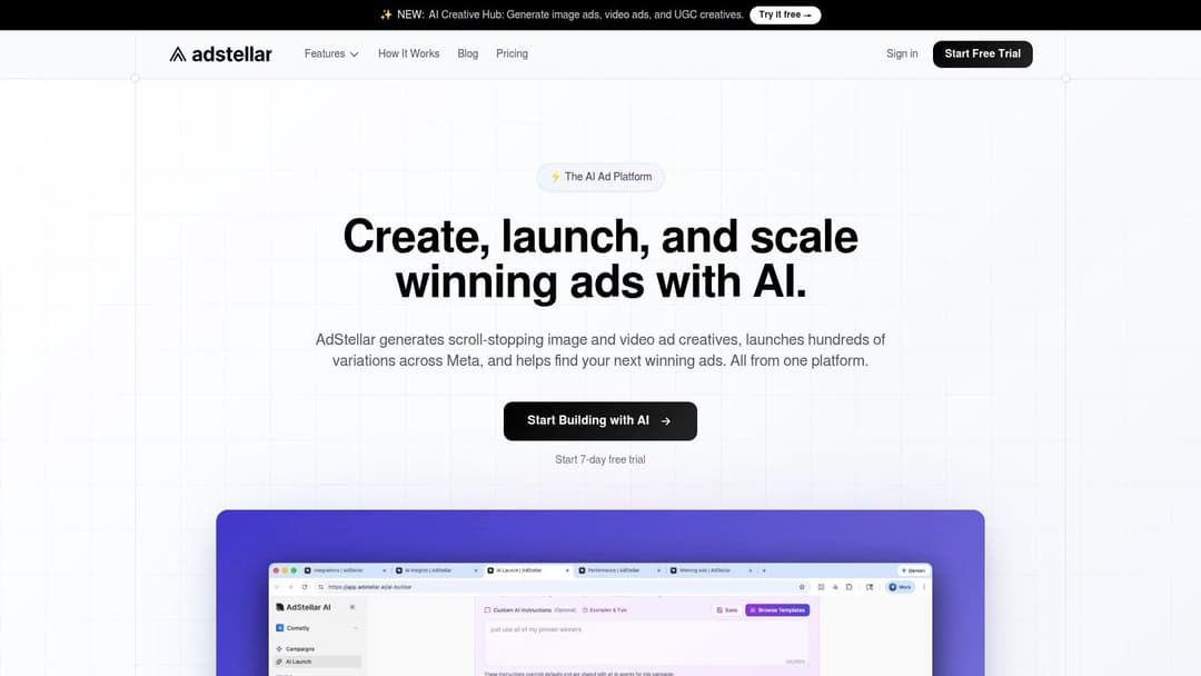 Screenshot from https://www.adstellar.ai/