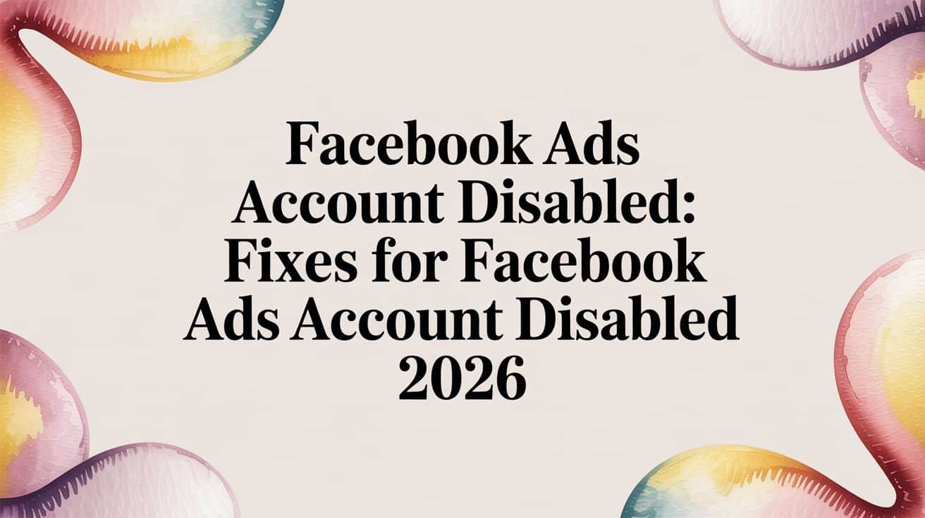 Featured image for Facebook Ads Account Disabled: Fixes for facebook ads account disabled 2026