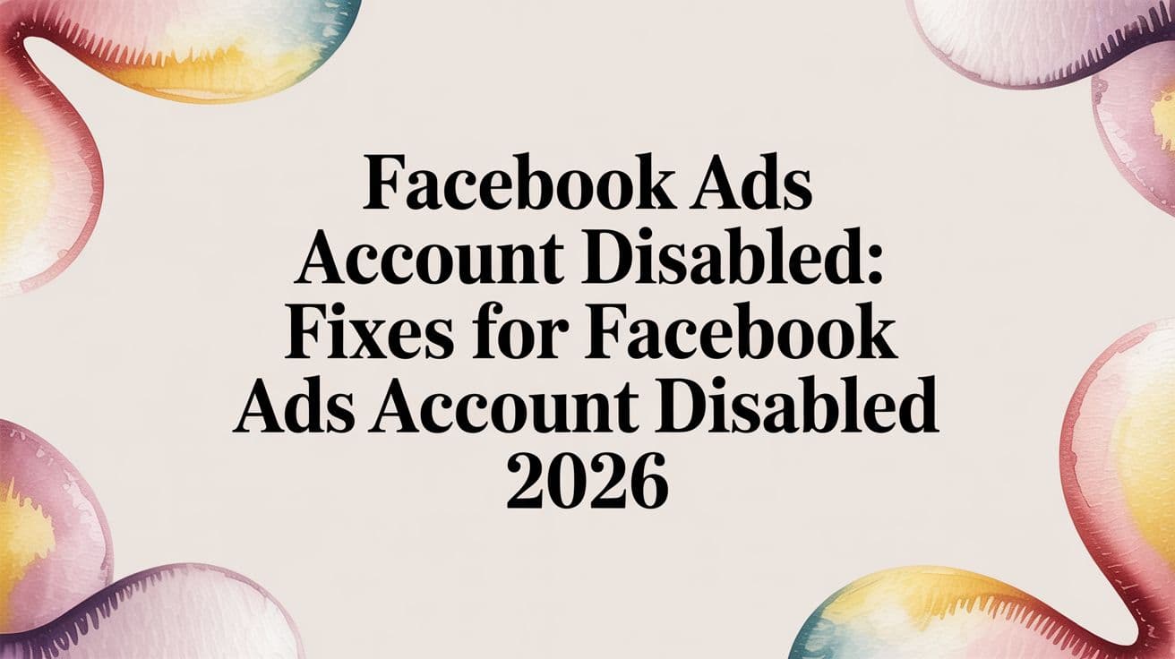 Featured image for Facebook Ads Account Disabled: Fixes for facebook ads account disabled 2026