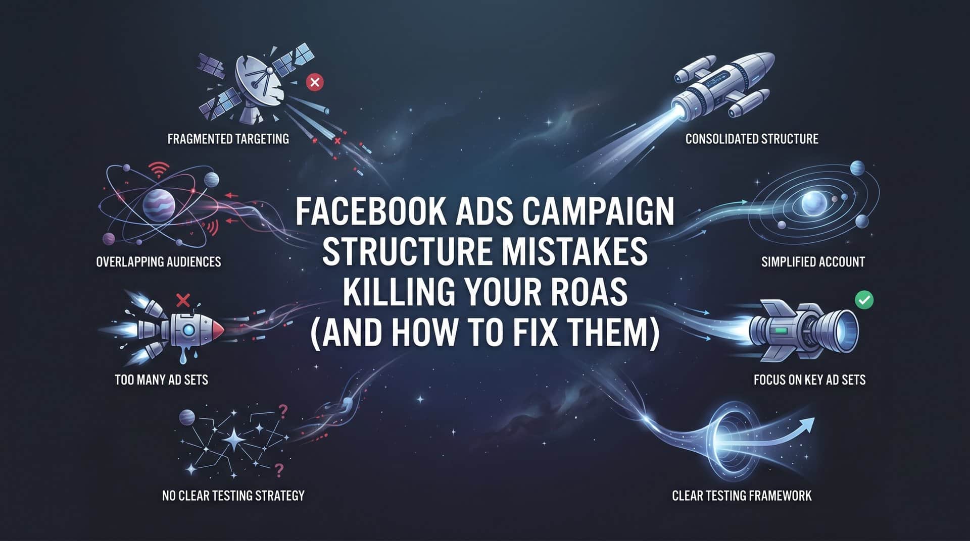 Featured image for 8 Facebook Ads Campaign Structure Mistakes Killing Your ROAS (And How to Fix Them)