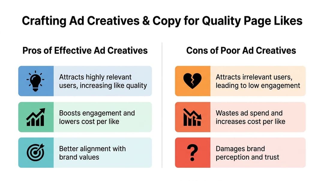 A comparison chart showing the benefits of effective ad creatives versus the drawbacks of poor ad creatives.