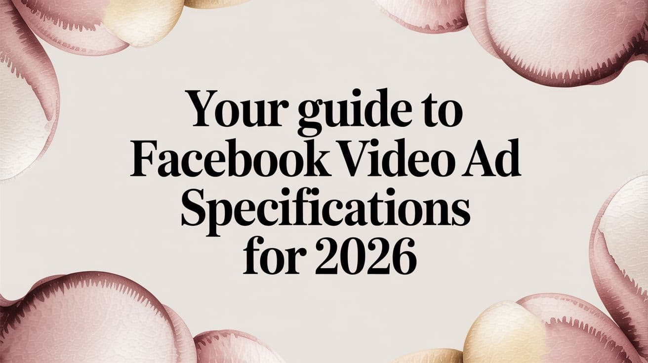 Featured image for Your Guide to Facebook Video Ad Specifications for 2026
