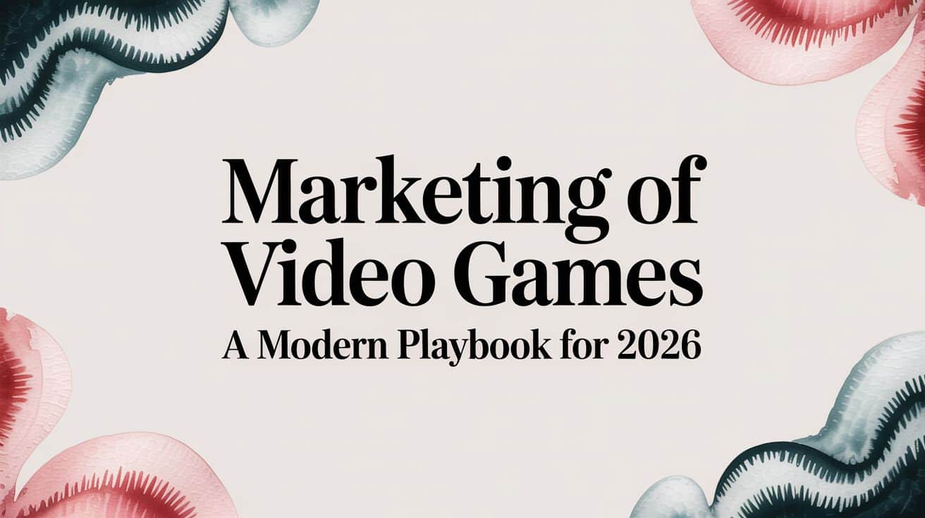 Featured image for Marketing of Video Games A Modern Playbook for 2026