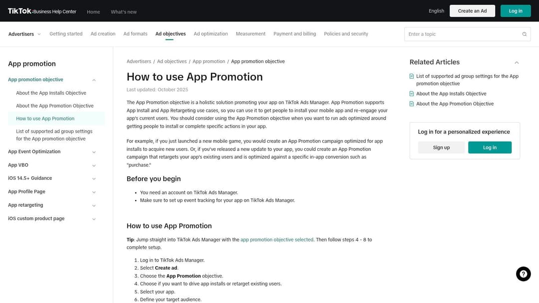 TikTok Ads – App Promotion (Smart+)