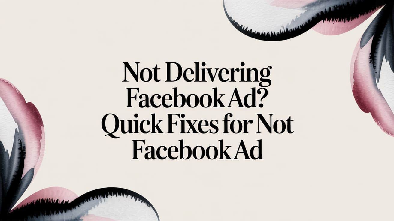 Featured image for Not Delivering Facebook Ad? Quick Fixes for not delivering facebook ad