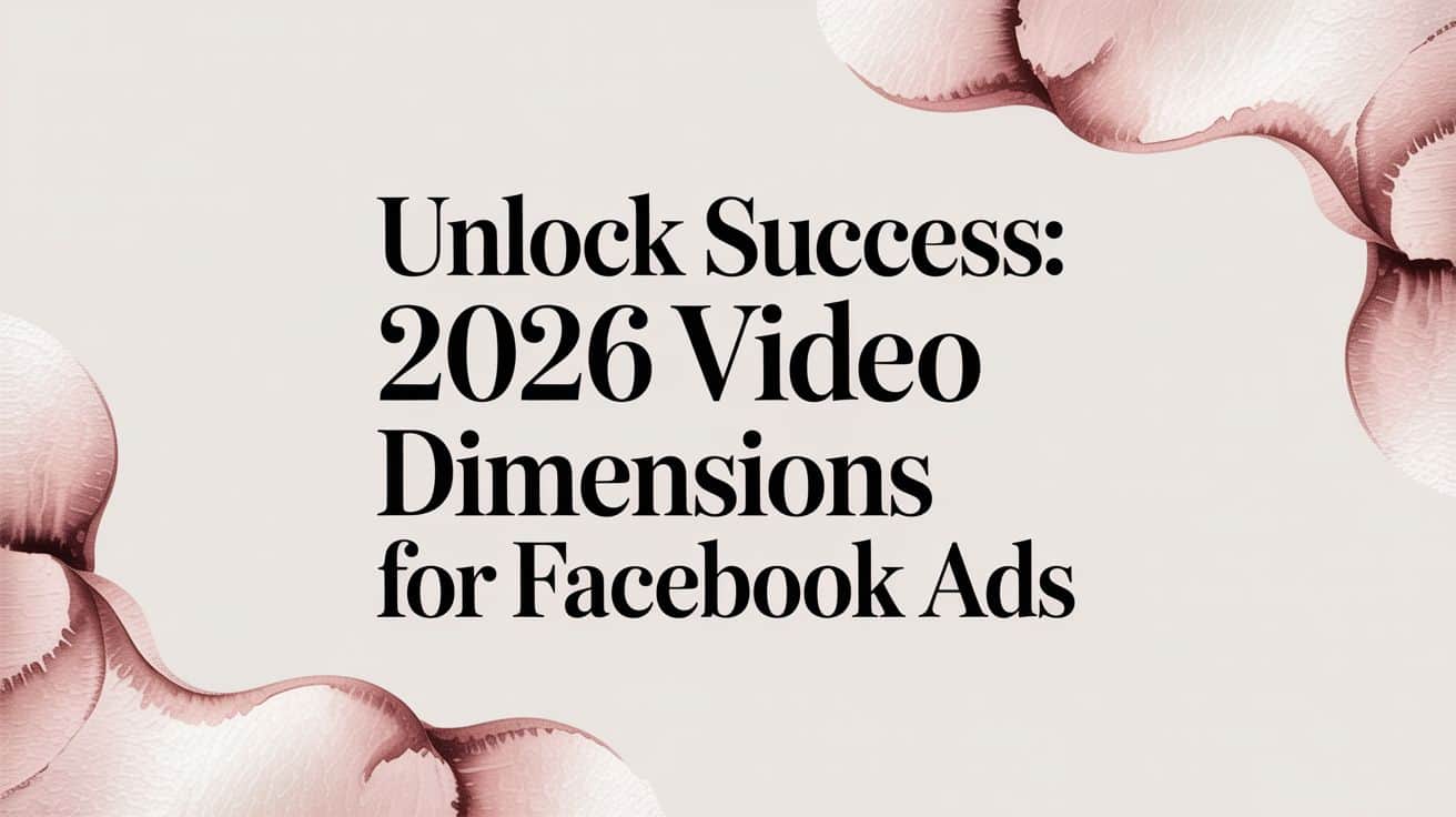 Featured image for Unlock Success: 2026 Video Dimensions for Facebook Ads