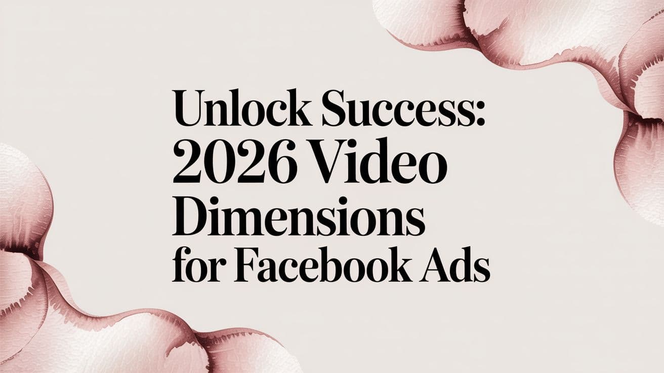 Featured image for Unlock Success: 2026 Video Dimensions for Facebook Ads