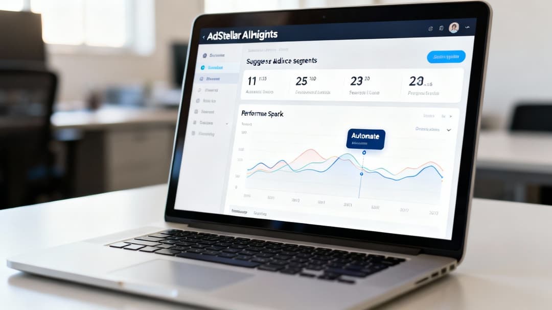 A close-up of a laptop displaying a data analytics dashboard with charts and numbers.