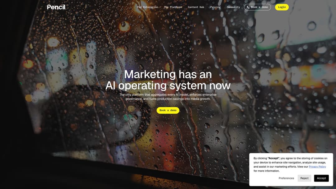 Screenshot of Pencil website