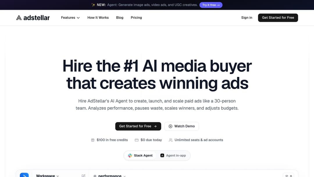 Screenshot of Adstellar website homepage
